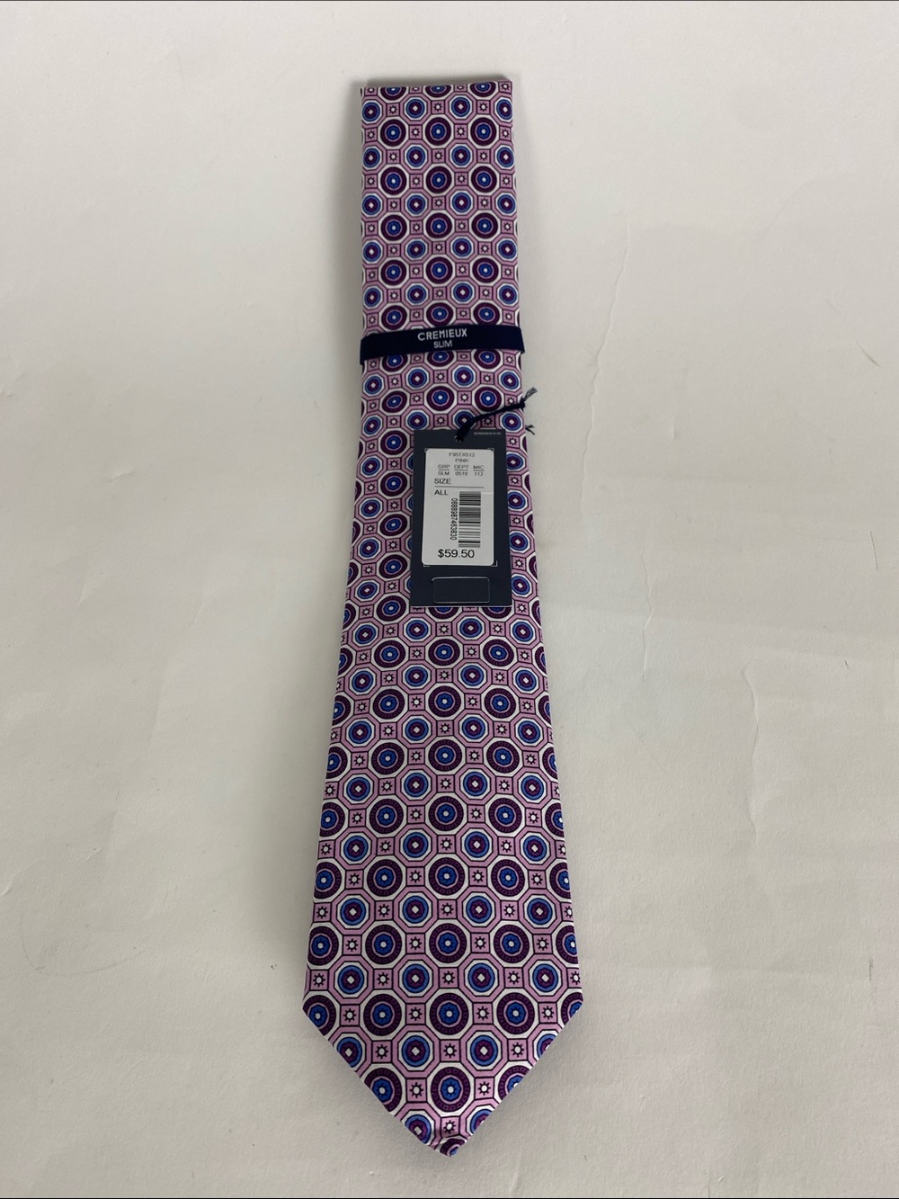 CREMIEUX Silk Neck Tie Made In Italy Pink
